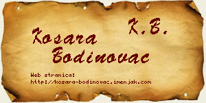 Kosara Bodinovac vizit kartica